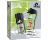Adidas Cool & Dry 48h 6v1 antiperspirant deodorant sprej 150 ml + Active Start 3v1 sprchový gel na tělo, vlasy a tvář pro muže 250 ml, kosmetická sada