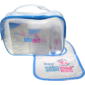 SebaMed Baby Mycí emulze 200 ml + šampon na vlasy 150 ml + krém 50 ml + balzám na rty 4,8 g + bryndák + etue, kosmetická sada pro děti
