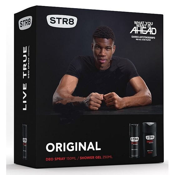 Str8 Original deodorant sprej pro muže 150 ml + sprchový gel 250 ml, kosmetická sada