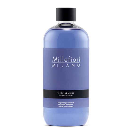 Millefiori Milano Natural Violet & Musk - Fialka a Pižmo Náplň difuzéru pro vonná stébla 500 ml