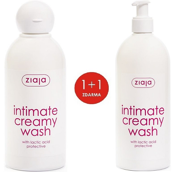 Ziaja Intima Kyselina mléčná ochranná krémová intimní hygiena 500 ml + Ziaja Intima Kyselina mléčná ochranná krémová intimní hygiena 200 ml, duopack