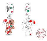 Charm Srebrny 925 Kolczyk postać 2w1, zawieszka na bransoletkę Boże Narodzenie