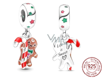 Charm Srebrny 925 Kolczyk postać 2w1, zawieszka na bransoletkę Boże Narodzenie