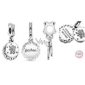 Zawieszka ze srebra próby 925 Harry Potter - Gryffindor + cyrkonią, 2w1 element do bransoletki Zawieszka ze srebra próby 925 Harry Potter - Gryffindor + cyrkonią, 2w1 element do bransoletki