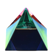 Kryształowe szkło Pyramida 40mm z kolorowym pokryciem - ciężar, pudełko prezentowe