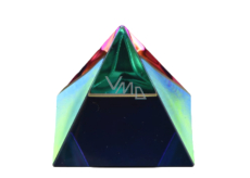 Kryształowe szkło Pyramida 40mm z kolorowym pokryciem - ciężar, pudełko prezentowe