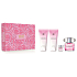 Versace Bright Crystal woda toaletowa 90 ml + mleczko do ciała 100 ml + żel pod prysznic 100 ml + woda toaletowa 5 ml miniatura, zestaw prezentowy dla kobiet