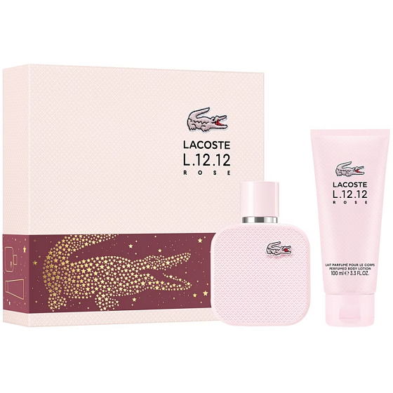 Lacoste L.12.12 Rose parfémovaná voda 50 ml + tělové mléko 100 ml, dárková sada pro ženy