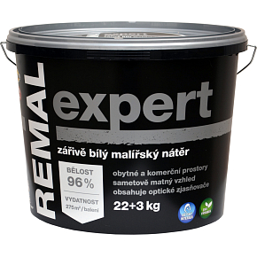 REMAL Expert błyszcząca biała farba malarska na ścianę, 22+3 kg
