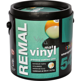 REMAL Vinyl Color mat zmywalna farba do ścian, 540 szmaragdowa zieleń, 3,2 kg