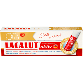 Lacalut zubní pasta Aktiv 75 ml + balsam do ust 4,8 g