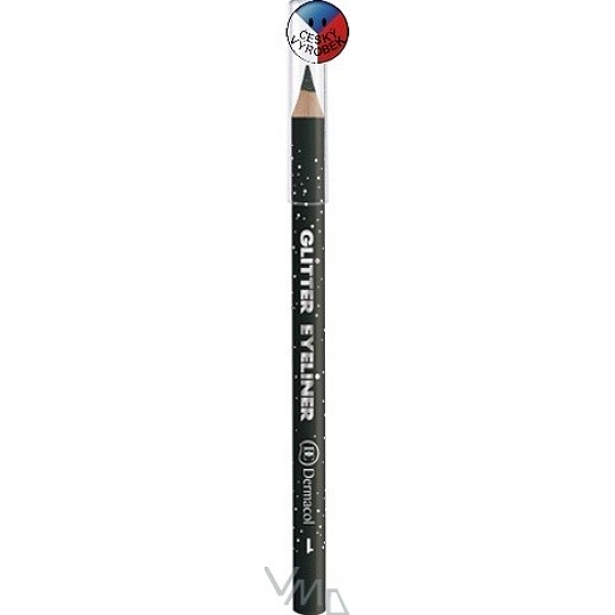 Dermacol Glitter Eyeliner tužka na oči se třpytkami 01 černá 1,17 g