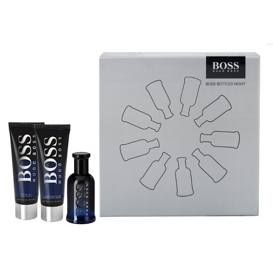 Hugo Boss Bottled Night toaletní voda 50 ml + balzám po holení 50 + sprchový gel 50 ml, dárková sada