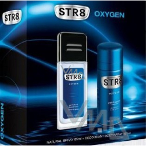 Str8 Oxygen parfémovaný deodorant sklo pro muže 85 ml + deodorant sprej 150 ml, kosmetická sada Str8 Oxygen parfémovaný deodorant sklo pro muže 85 ml + deodorant sprej 150 ml, kosmetická sada