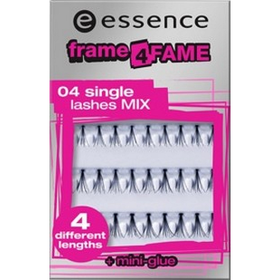 Essence Frame for Fame Umělé nalepovací trsy 04 Single Lashes Mix 40 kusů + mini lepidlo 1 ml