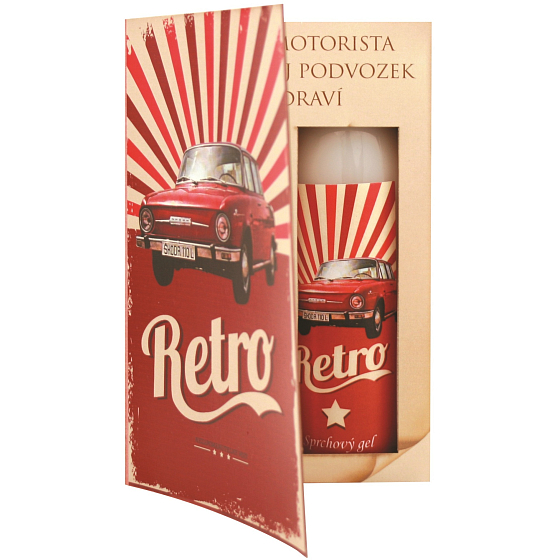 Bohemia Gifts Kniha Retro Škoda sprchový gel 250 ml + olejová lázeň 200 ml (s příjemnou pánskou vůní), kosmetická sada