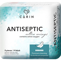 Carin Antiseptic Ultra Wings cienkie wkładki intymne, 9 szt.