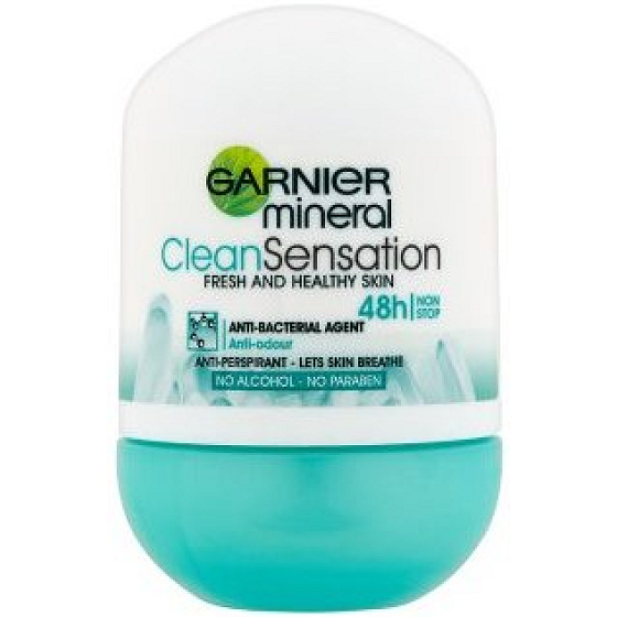 Garnier Mineral Clean Sensation 48h kuličkový antiperspirant deodorant roll-on pro ženy 50 ml