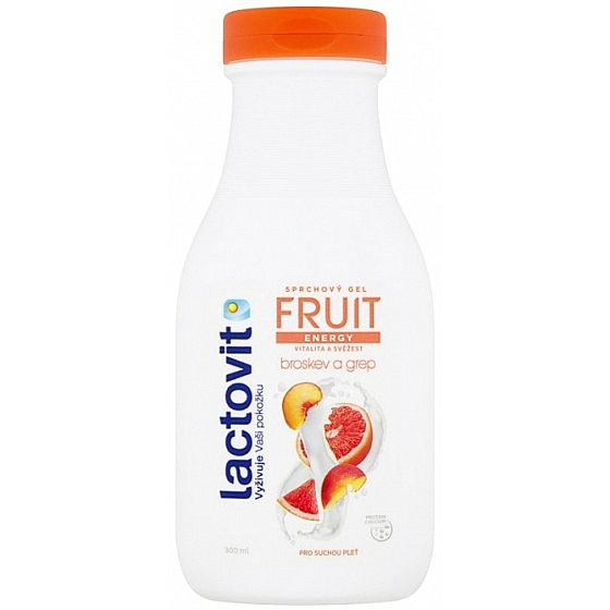 Lactovit Fruit Energy Vitalność i świeżość brzoskwinia i grejpfrut żel pod prysznic dla suchej skóry 300 ml