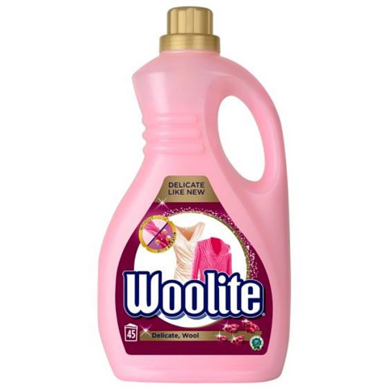 Woolite Delicate & Wool tekutý prací prostředek na jemné prádlo a vlněné oblečení 45 dávek 2,7 l