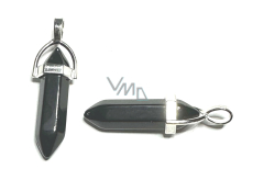 Obsidian wahadło sześcian naturalny kamień 41 x 13 mm, kamień ochrony