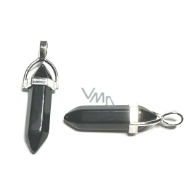 Obsidian wahadło sześcian naturalny kamień 41 x 13 mm, kamień ochrony