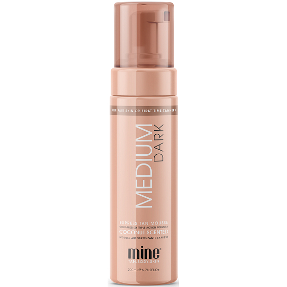 MineTan Express Tan Mousse Medium Dark samoopalovací nawilżająca piana do średnio ciemnej opalenizny 200 ml