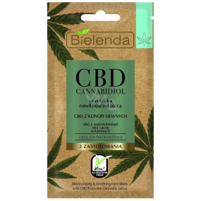 Bielenda CBD Cannabidiol hydratační a zklidňující pleťová maska pro suchou a citlivou pleť 8 g