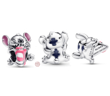 Charm Srebrna 925 Disney Stitch z tortą urodzinową, koralik na bransoletkę film