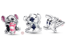 Charm Srebrna 925 Disney Stitch z tortą urodzinową, koralik na bransoletkę film