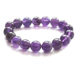 Ametyst elastyczny bransoletka naturalny kamień, kulka 11 - 12 mm / 16 - 17 cm, AA jakość, kamień królów i biskupów