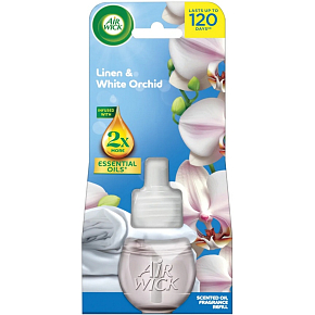 Air Wick Essential Oils pranie i biała orchidea wkład do elektrycznego odświeżacza 19 ml