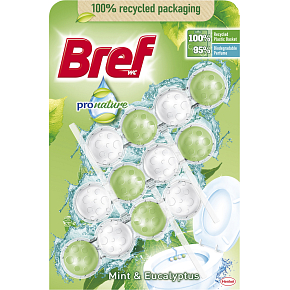 Bref WC blok Pro Nature Mięta & Eukaliptus, 3× 50 g