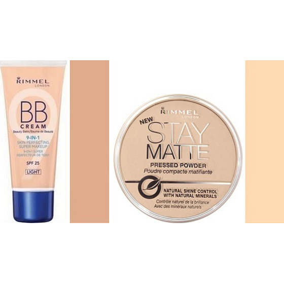 Rimmel London Beauty Balm BB krém 02 Medium 30 ml + Stay Matte Powder pudr 004 Sandstorm 14 g