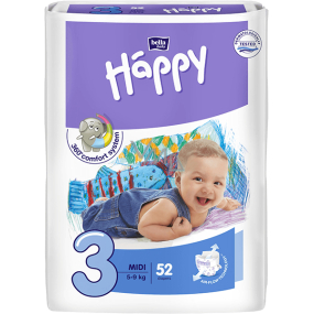 Bella Happy 3 Midi 5-9 kg pieluchy treningowe 52 sztuk
