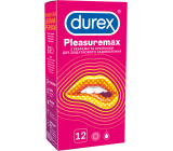 Durex Pleasuremax kondom z wypustkami i wypustkami dla stymulacji obu partnerów nominalna szerokość: 56 mm 12 sztuk