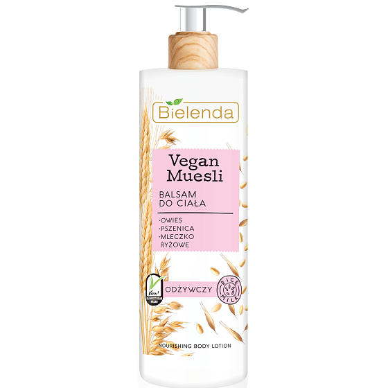 Bielenda Vegan Muesli Pšenice + Oves + Rýžové mléko vyživující tělové mléko 400 ml