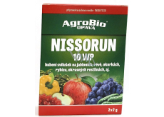 AgroBio Nissorun 10WP środek owadobójczy do zwalczania przędziorków w jabłoniach, truskawkach, roślinach ozdobnych lub w warzywach 2 x 2 g