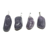 Lepidolit Troml przywieszek naturalny kamień M, cca 2,5 - 4 cm, amulet sportowców