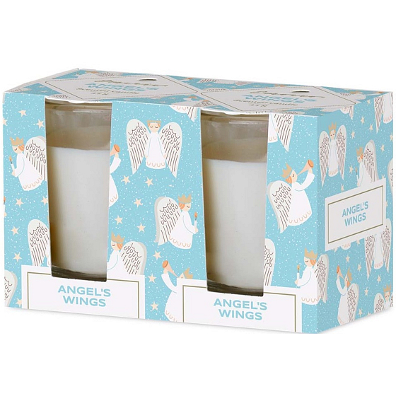 Emocio Angel´s Wings - Cookie and Cream vonná svíčka sklo 52 x 65 mm 2 kusy v krabičce