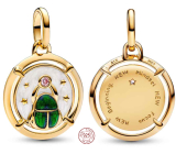 Charm Srebrny 925 Mini medalik skarabeusz, zawieszka na bransoletkę zwierzę