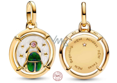 Charm Srebrny 925 Mini medalik skarabeusz, zawieszka na bransoletkę zwierzę
