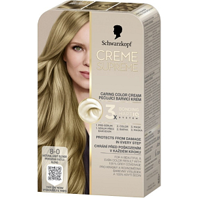 Schwarzkopf Creme Supreme farba do włosów 8-0 naturalny jasny blond 60 ml