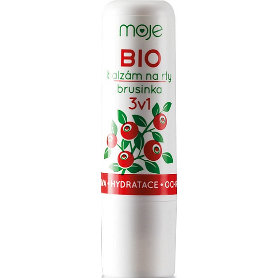 Moje Bio Brusinka 3v1 balzám na rty 01 3,8 g