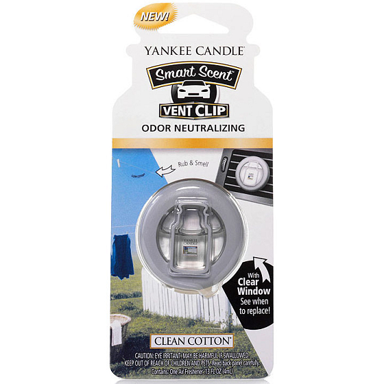 Yankee Candle Clean Cotton - Čistá bavlna vonný klip do ventilace