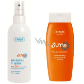 Ziaja Sun SPF 50+ UVA/UVB wodoodporny krem do opalania spray 170 ml + aktywator opalania z tyrozyną 150 ml, duopack