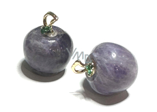 Ametyst Jabłko poznania przywieszek, naturalny kamień 2,7 x 15 mm, kamień królów i biskupów