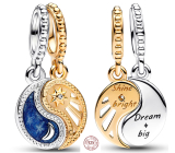 Charm Srebrny 925 Yin & Yang, rozdzielalny wisiorek na bransoletkę, symbol