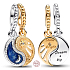Charm Srebrny 925 Yin & Yang, rozdzielalny wisiorek na bransoletkę, symbol