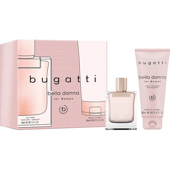 Bugatti Bella Donna woda perfumowana 60 ml + żel pod prysznic 100 ml, zestaw prezentowy dla kobiet